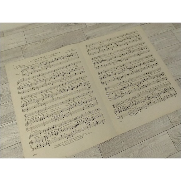 1918 Oh How I Wish I Could Sleep Sheet Music WWI Al Jolson Antique‎ Decor - Picture 2 of 4